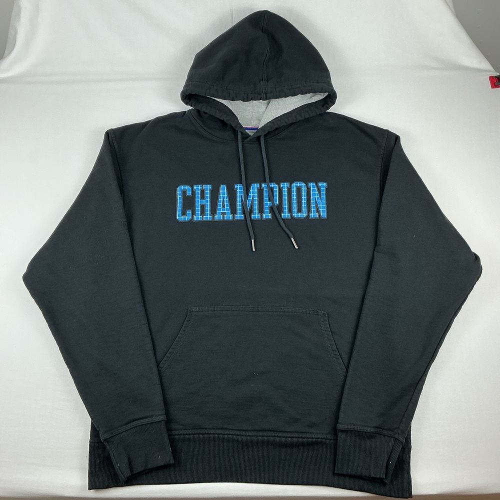 Champion Men’s Black/blue Pullover Hoodie, Size Large